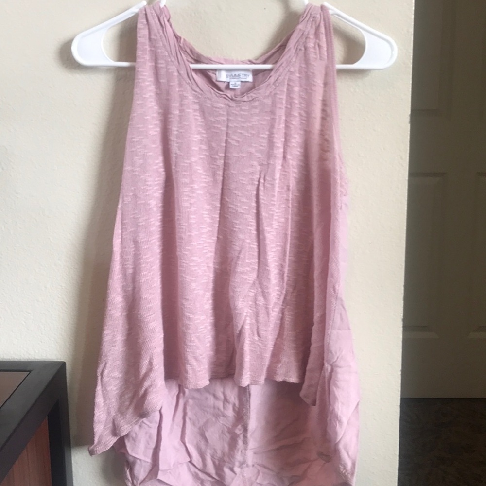 Pink high low tank top